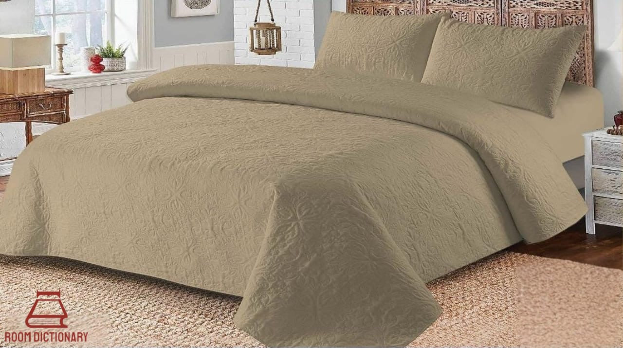 Mud Green 3 Piece Bedspread