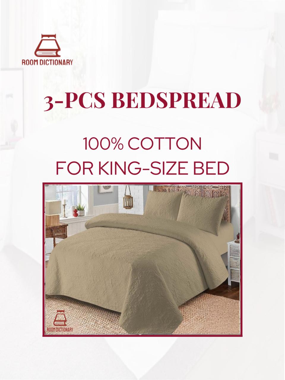 Mud Green 3 Piece Bedspread