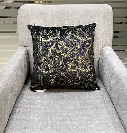 Black With Gold Pattern Cushion