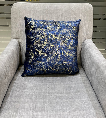 Blue with Gold Pattern Cushion