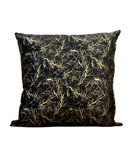 Black With Gold Pattern Cushion